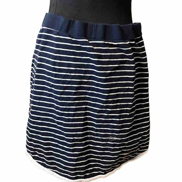 Nautica Blue & White Striped Skirt XL | 100% Cotton | Drawstring Waist - Picture 3 of 5